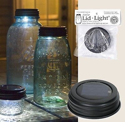 New BROWN SOLAR Powered Mason Canning Fruit Ball Jar LED LID LIGHT 