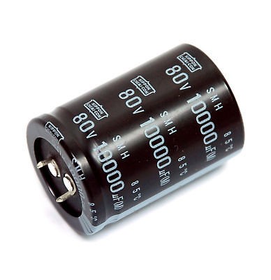 10 Electrolytic Capacitor 10000uF 80V (M) +85℃ Snap in