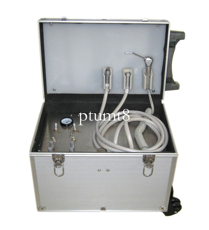 Portable Turbine Unit Mobile Case With Air Compressor 3 way Syringe 