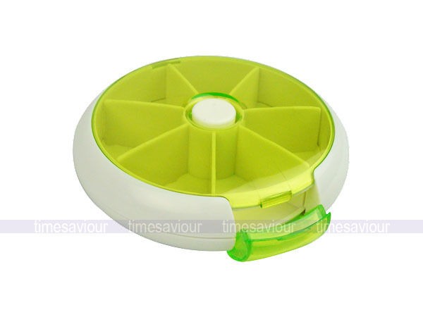 Day Round Pill Box Case Container Dispenser Medicine Vitamins 