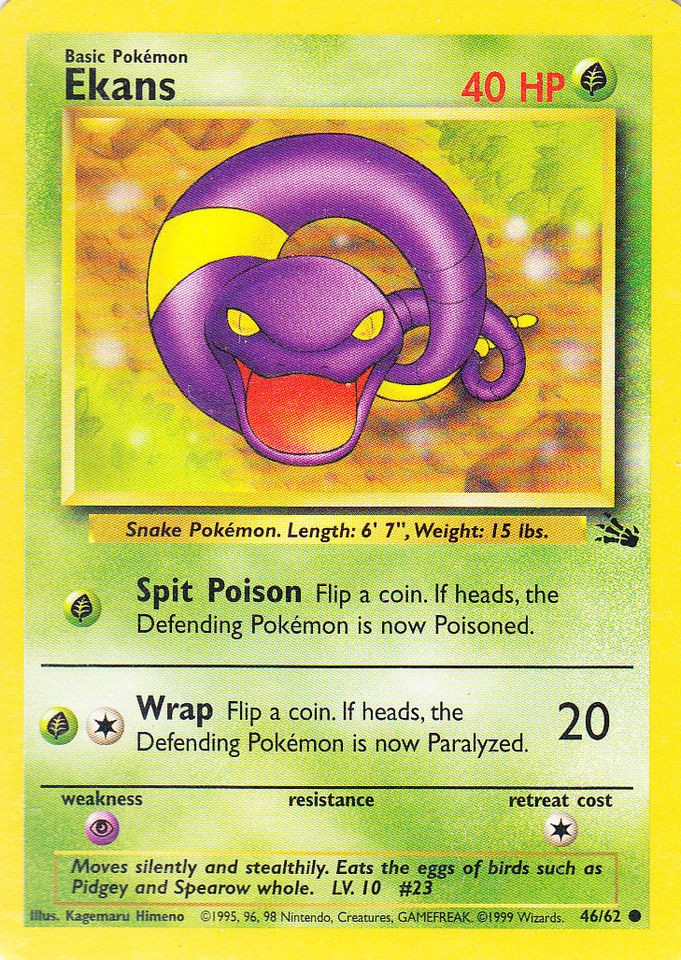 Pokemon Fossil Set COMMON Cards Wizards 62 NM Complete