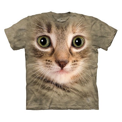 NEW THE MOUNTAIN KITTEN FACE SIZE MEDIUM CAT PET CUTE T TEE SHIRT