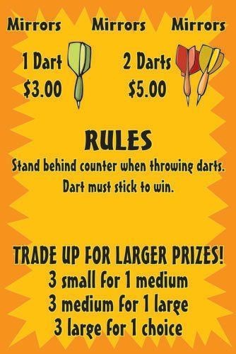 Carnival Game Sign  Darts Decal Graphics