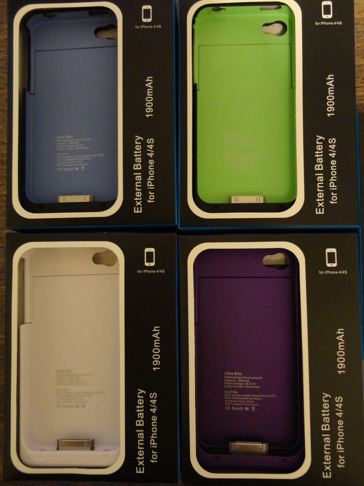 iPhone 4/4S External Backup Charger Boost Battery Case Cover