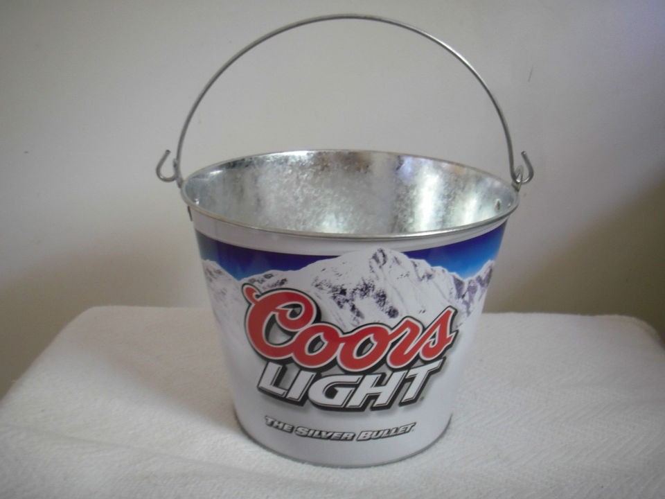 New Coors Light Metal Beer Bucket The Silver Bullet Ice Bucket 5 Qt 