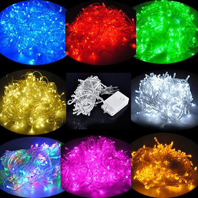   110V/220V 100 LED Christmas Tree Fairy Colorful String Lights 7colors