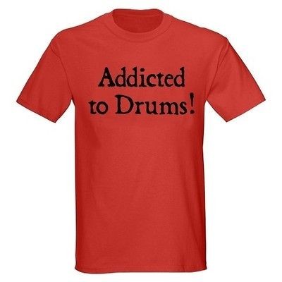 ADDICTED TO DRUMS FUNNY DRUMMER MUSIC ROCK RETRO DRUMLINE BAND TEACHER 