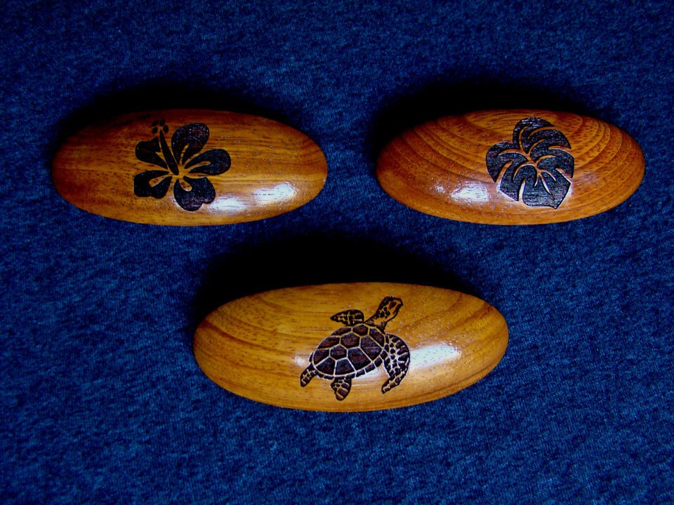 Koa Wood Hair Clips Assort. Designs