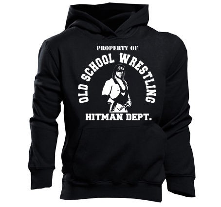 BRET HART HITMAN HOODIE OLD SCHOOL WWF WRESTLING JW3