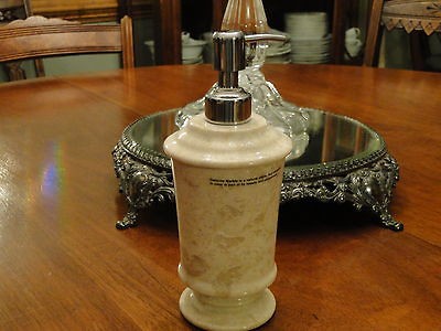 IVORY/BEIGE+TA​N VIEN GENUINE MARBLE SOAP/LOTION DISPENSER NEW