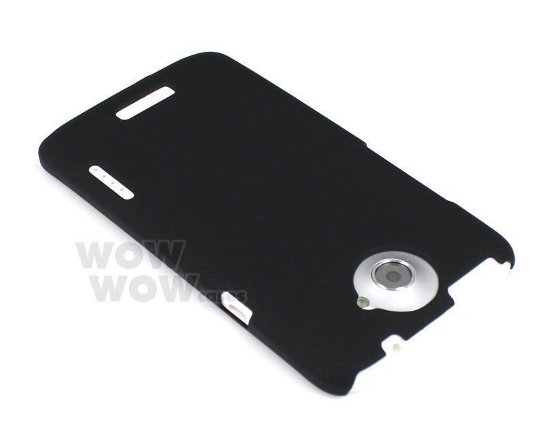 Black Matte Rubber Frosting Hard Back Case Cover For HTC ONEX One X 