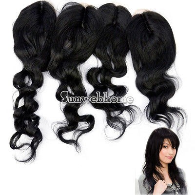   12 18 Brazilian Remy Human Hair Extensions Lace Closure Bodywave SH