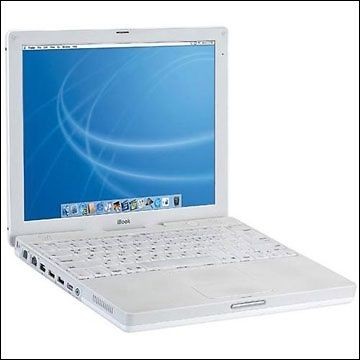 Apple iBook G4 12.1 1 Ghz, 768 memory, 80 gigabyte HD, OS X 10.5