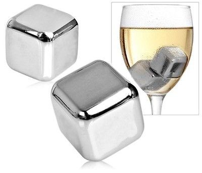 Stainless Steel Ice Cubes Pack of 6 Ice Tray Silver Modern Drinkswear