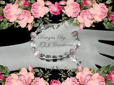 LILAC~LAVENDER~Awareness JEWELRY BRACELET~PERSONALIZED