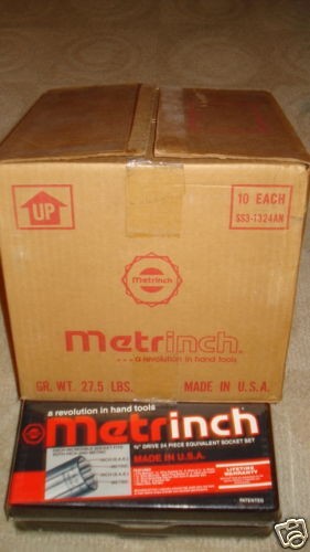 LOT OF 10 USA MADE METRINCH 3/8 INCH/METRIC SOCKET SET