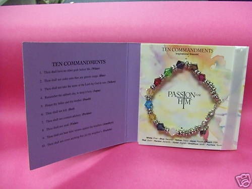 Vintage Biblical 10 Ten Commandments Bracelet on Engraved Discs 