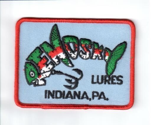   LURES INDIANA PA. RARE Vintage Embroidered Fishing Patch (NEW