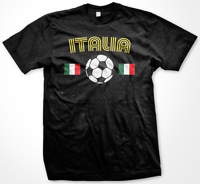 Italy Flag Soccer Football Sports Tees Mens T shirt