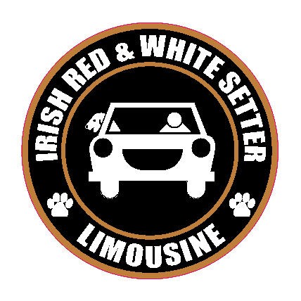 LIMOUSINE IRISH RED AND WHITE SETTER 5 DOG STICKER