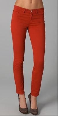 NWT $176 J BRAND 811 BLOOD ORANGE Mid Rise 11 Skinny Japanese Twill 