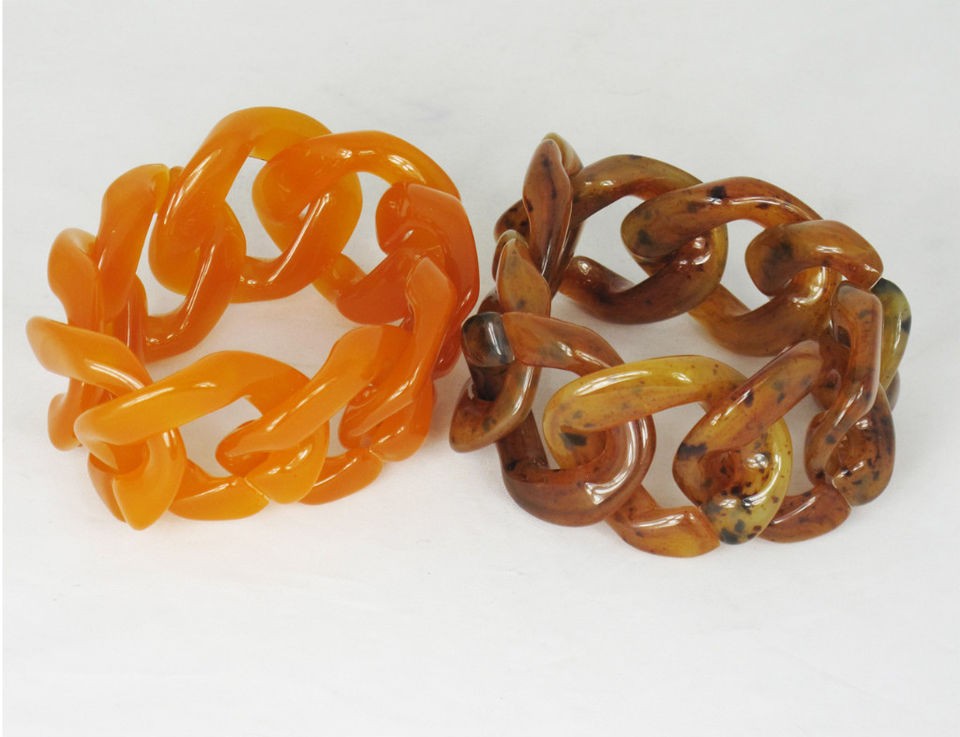 Angela Caputi Resin Link Chain Bracelet Made In Italy