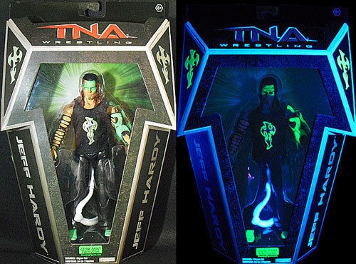 GLOW PAINT JEFF HARDY   RINGSIDE EXCLUSIVE TNA JAKKS TOY WRESTLING 