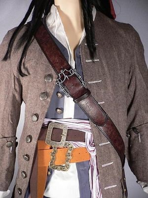 JACK SPARROW SUN + FLOWER + BALDRIC Sword Pirate Belt set of 3 waist 