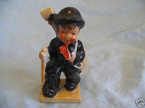 Antique Japan Boy with Cello Musician Figurine