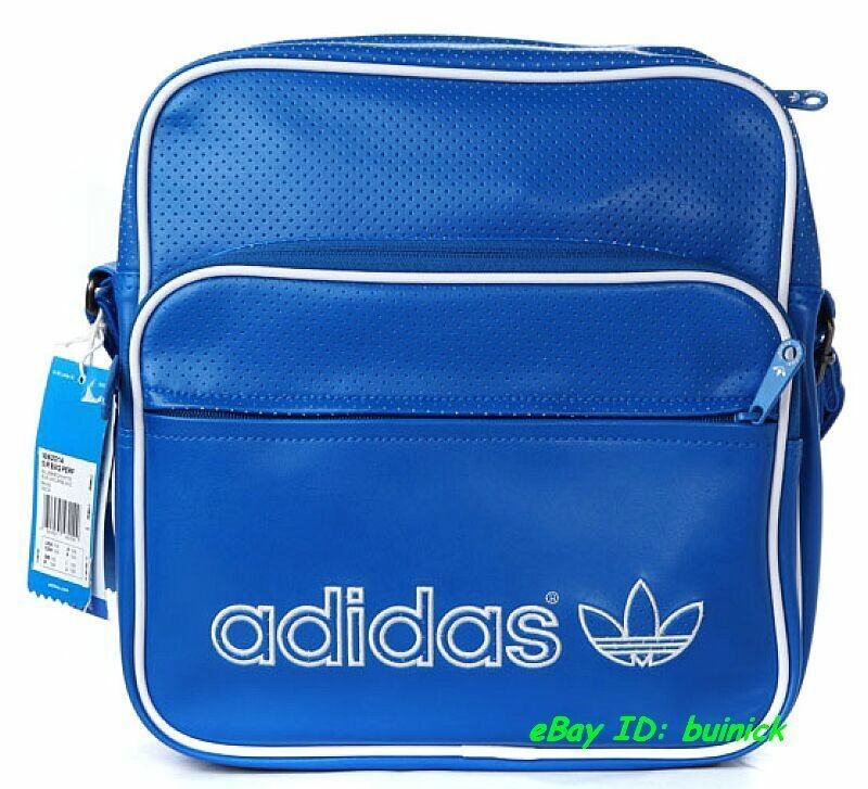 ADIDAS PERFORATED SIR BAG White Black mini shoulder flight airline NEW