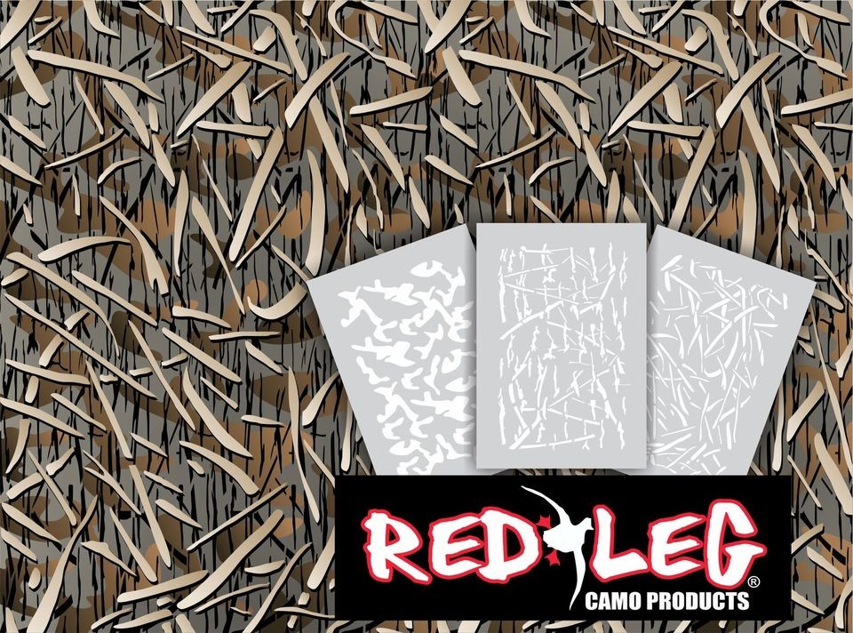 Grass Camouflage Camo Boat Stencil 3 Stencils Included duck marsh on