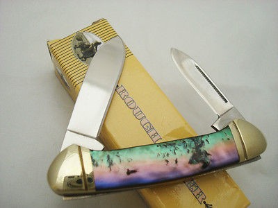 Rough Rider Custom Abalone Canoe Pocket Knife Folding 350