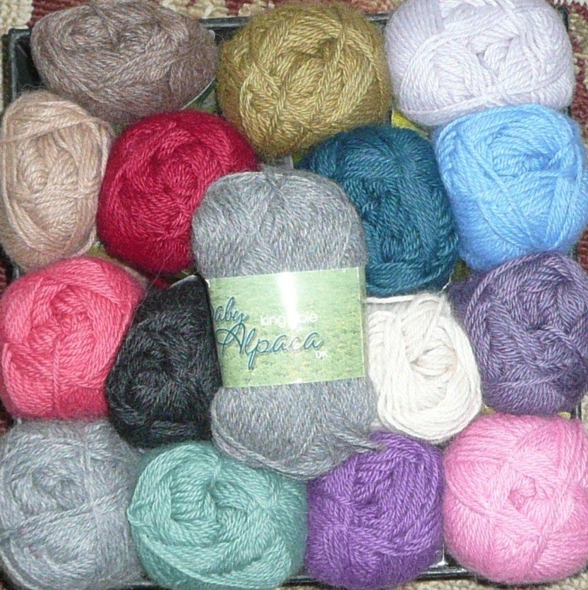 KING COLE BABY ALPACA KNITTING YARN   IN VARIOUS SHADES