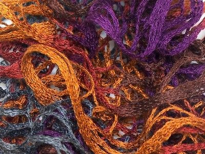 Lot of 4 x 100gr Skeins ICE FLAMENCO Scarf Yarn Purple Copper Teal 