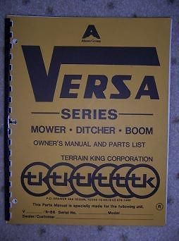 1986 Terrain King Versa Mower Ditcher Boom Manual o