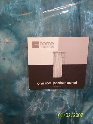 CLEARANCE J.C.Penny Flower Power Blue ROD POCKET PANEL 51x84 NWT $40