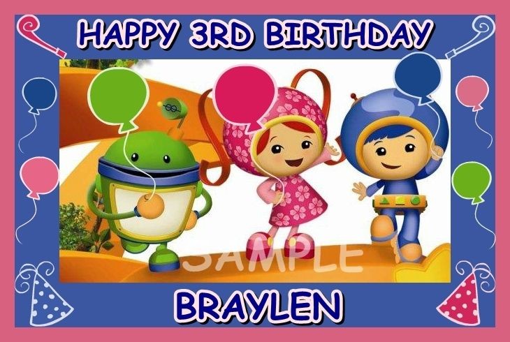 TEAM UMIZOOMI FROSTING SHEET EDIBLE CAKE TOPPER IMAGE DECORATIONS