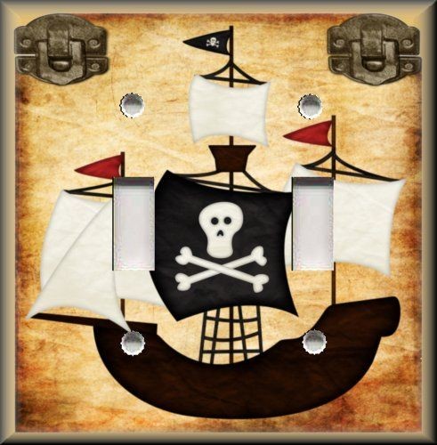 Light Switch Plate Cover   Pirate Ship   Boys Room Decor