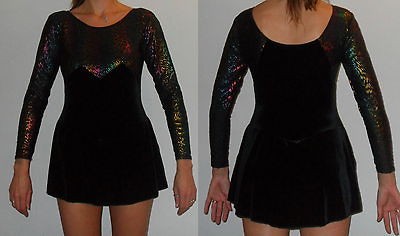 Ice Skating / Baton dress leotard size Large Black Velvet