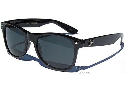 TRIPLE CROWN WAYFARER SUNGLASSES BLACK FRAME RETRO SUNNIES HIPSTER 