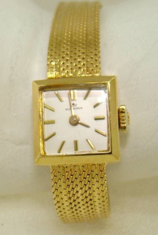 Bucherer 18kt Gold Wrist Watch Vintage Ladys Elegant Watch