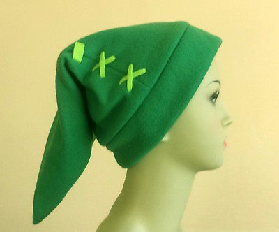 GREEN Legend of Zelda Fleece LINK Twilight Princess Hat Game Costume 