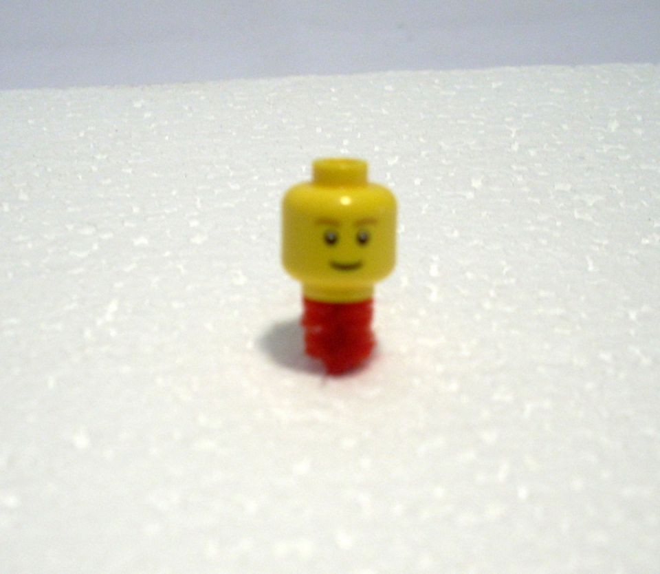 Legos Minifig Head w/Standard Grin Brown Eyebrows White Pupils Pattern 