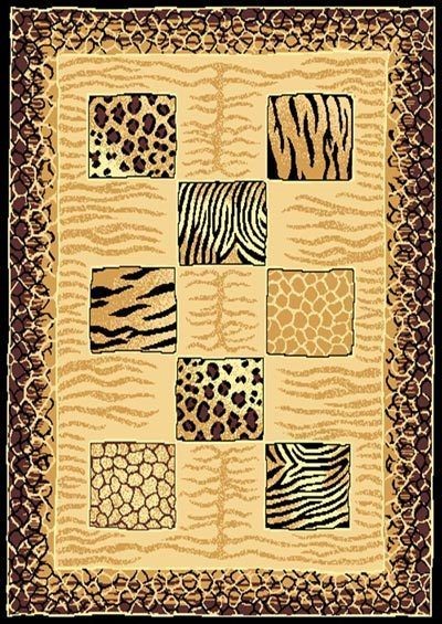   TIGER LION LEOPARD JIRAFFE SKIN DESIGN 5X8 AREA RUG, CARPET, MAT