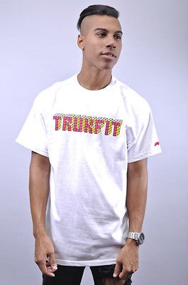 NEW MENS TRUKFIT CHECKS 3D BLOCK LETTER LOGO URBAN WHITE PINK YELLOW 