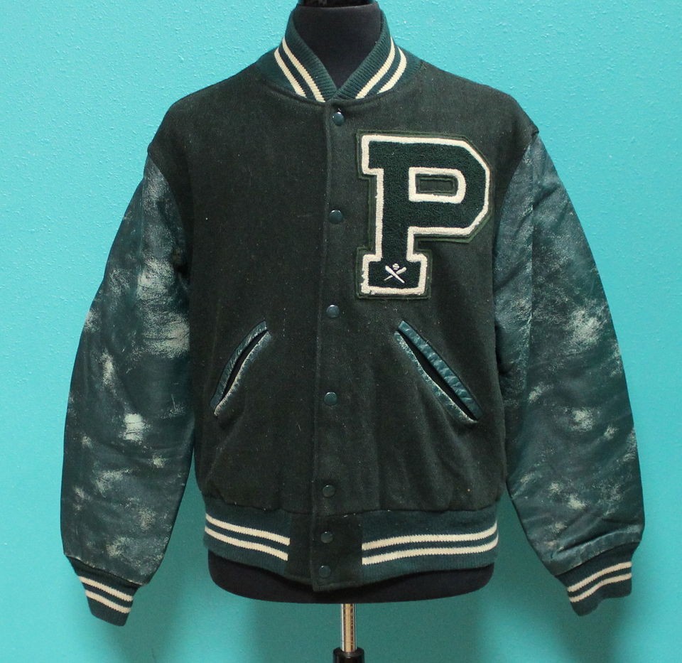 vintage 50s LETTERMAN baseball VARSITY JACKET size 44 nice patina