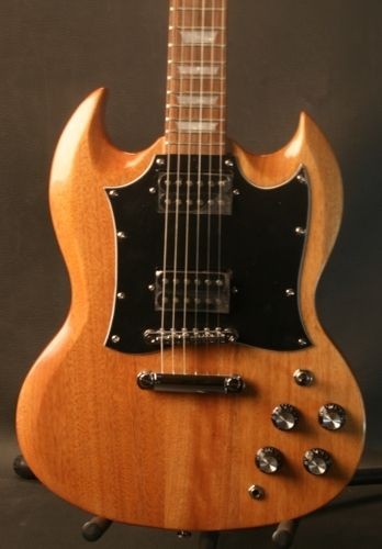 Gitano Electric Guitar SG style Solid Mahogany Natural finish Prosetup