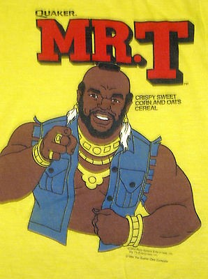 Vtg Rare 80s MR. T CEREAL Promo t shirt L Soft THiN a team tee SCREEN 