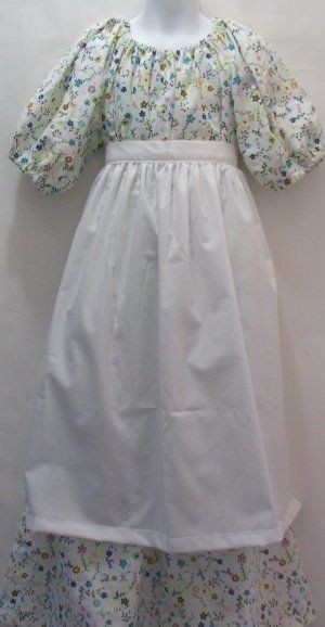 Girls Pioneer Little House on the Prairie dress set Colonial costume 