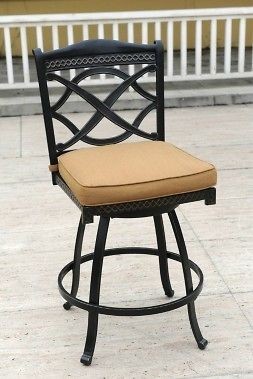 The Biltmore Indoor or Outdoor Swivel Bar Stool with Sunbrella Fabric 